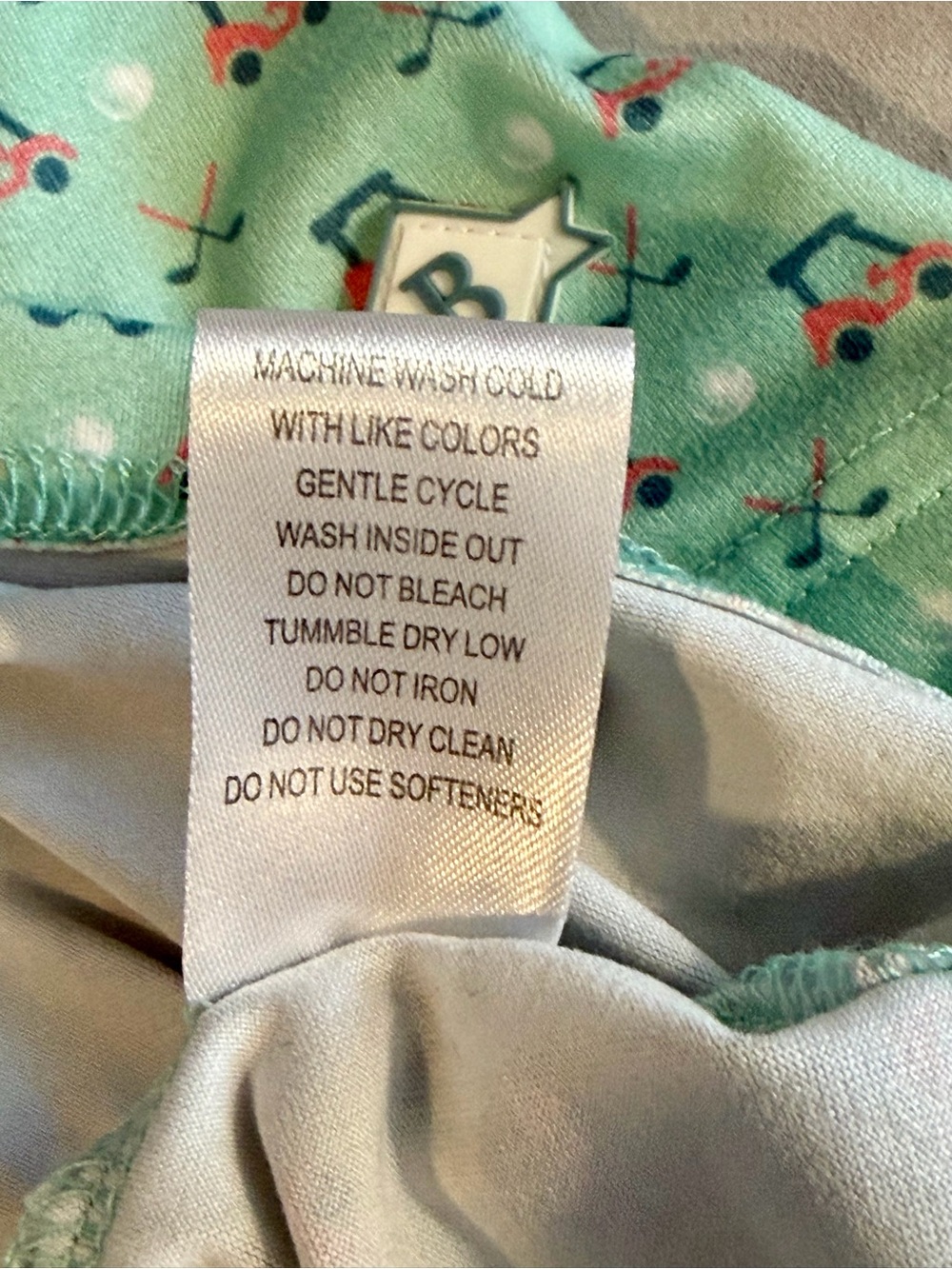 BURLEBO Boy's Performance Polo Size S Mint Green w/Golf Carts & Clubs Print - Picture 6 of 7